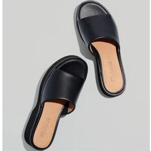 Madewell Meesha Platform Black Leather Mules Sandals 8.5